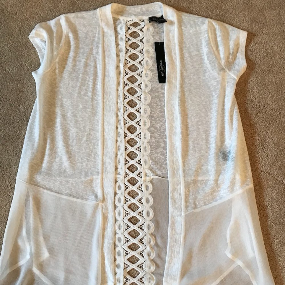 August Silk Short Sleeve Cardigan